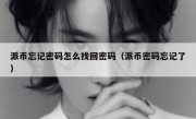 派币忘记密码怎么找回密码（派币密码忘记了）