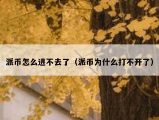 派币怎么进不去了（派币为什么打不开了）