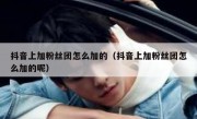 抖音上加粉丝团怎么加的（抖音上加粉丝团怎么加的呢）
