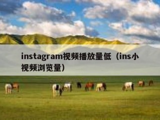 instagram视频播放量低（ins小视频浏览量）