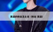 英语的粉丝怎么说（粉丝 英语）