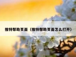 推特帮助页面（推特帮助页面怎么打开）