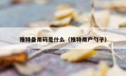 推特备用码是什么（推特用户勺子）