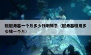 租服务器一个月多少钱啊知乎（服务器租用多少钱一个月）