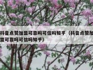 抖音点赞加盟可靠吗可信吗知乎（抖音点赞加盟可靠吗可信吗知乎）