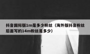 抖音国际版1m是多少粉丝（海外版抖音粉丝后面写的14m粉丝是多少）