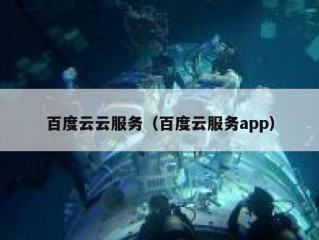 百度云云服务（百度云服务app）