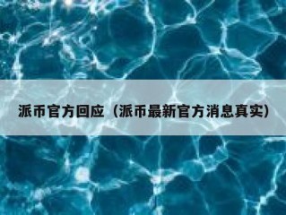 派币官方回应（派币最新官方消息真实）