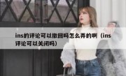 ins的评论可以撤回吗怎么弄的啊（ins评论可以关闭吗）