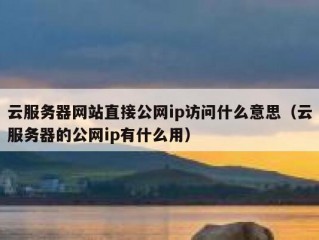 云服务器网站直接公网ip访问什么意思（云服务器的公网ip有什么用）