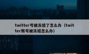 twitter号被冻结了怎么办（twitter账号被冻结怎么办）
