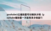 youtube1亿播放量可以赚多少钱（youtube播放量一万能有多少收益?）