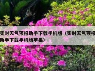 实时天气预报助手下载手机版（实时天气预报助手下载手机版苹果）