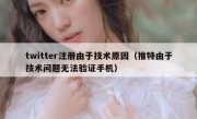 twitter注册由于技术原因（推特由于技术问题无法验证手机）
