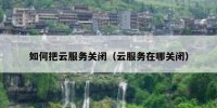 如何把云服务关闭（云服务在哪关闭）