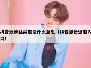 抖音涨粉丝渠道是什么意思（抖音涨粉通道入口）