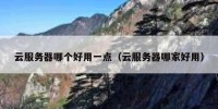 云服务器哪个好用一点（云服务器哪家好用）
