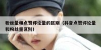 粉丝量和点赞评论量的区别（抖音点赞评论量和粉丝量区别）