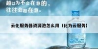 云化服务器资源池怎么用（化为云服务）