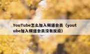 YouTube怎么加入频道会员（youtube加入频道会员没有反应）