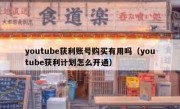 youtube获利账号购买有用吗（youtube获利计划怎么开通）