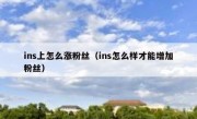 ins上怎么涨粉丝（ins怎么样才能增加粉丝）