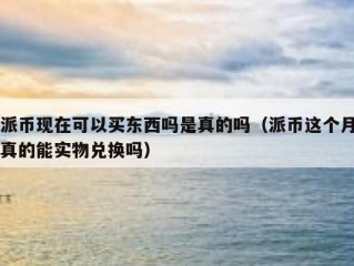 派币现在可以买东西吗是真的吗（派币这个月真的能实物兑换吗）