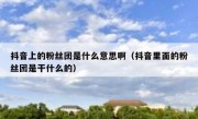 抖音上的粉丝团是什么意思啊（抖音里面的粉丝团是干什么的）