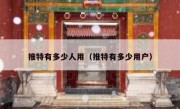 推特有多少人用（推特有多少用户）