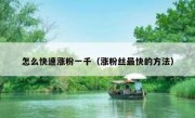 怎么快速涨粉一千（涨粉丝最快的方法）