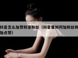 抖音怎么加赞和涨粉丝（抖音里如何加粉丝和加点赞）
