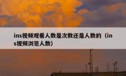 ins视频观看人数是次数还是人数的（ins视频浏览人数）