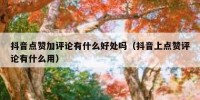 抖音点赞加评论有什么好处吗（抖音上点赞评论有什么用）