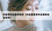 抖音赞好还是粉丝好（抖音是赞多好还是粉丝多有利）