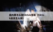 国内要怎么做tiktok电商（tiktok应该怎么做）