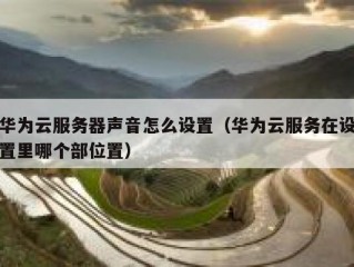 华为云服务器声音怎么设置（华为云服务在设置里哪个部位置）