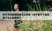 快手没法看播放量怎么回事（快手看不了播放量了怎么搞回来?）