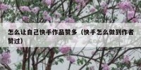 怎么让自己快手作品赞多（快手怎么做到作者赞过）