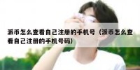 派币怎么查看自己注册的手机号（派币怎么查看自己注册的手机号码）