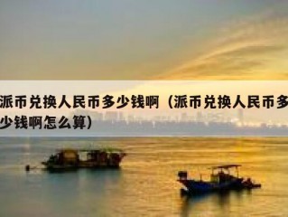 派币兑换人民币多少钱啊（派币兑换人民币多少钱啊怎么算）
