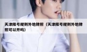 天津限号规则外地牌照（天津限号规则外地牌照可以开吗）