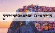号码限行时间怎么查询到的（怎样查询限行号码）