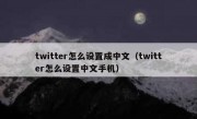 twitter怎么设置成中文（twitter怎么设置中文手机）