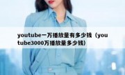 youtube一万播放量有多少钱（youtube3000万播放量多少钱）