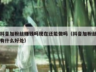 抖音加粉丝赚钱吗现在还能做吗（抖音加粉丝有什么好处）