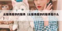 云服务提供的服务（云服务提供的服务是什么）