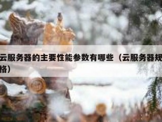 云服务器的主要性能参数有哪些（云服务器规格）