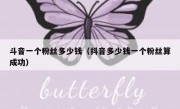 斗音一个粉丝多少钱（抖音多少钱一个粉丝算成功）