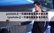 youtube上一万播放量能有多少收入啊（youtube上一万播放量能有多少收入啊）