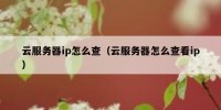 云服务器ip怎么查（云服务器怎么查看ip）